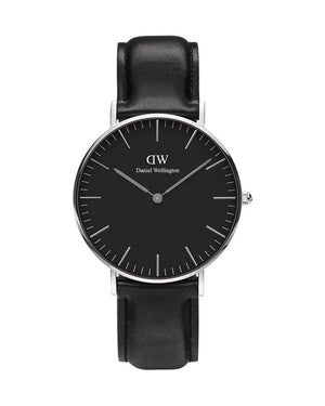Daniel Wellington Classic Sheffield Black Dial Black Leather Strap Watch For Women - DW00100145