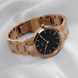 DW00100212-3-3 Rose Gold Watch with Black Dial