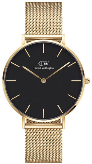 Daniel Wellington Petite Ever Gold Black Dial Stainless Steel 36mm Watch For Women - DW00100345