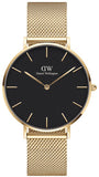 Daniel Wellington Petite Ever Gold Black Dial Stainless Steel 36mm Watch For Women - DW00100345
