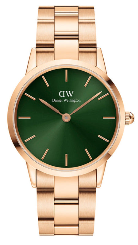 Daniel Wellington Iconic Link Emerald Green Dial Stainless Steel 36mm Watch For Women - DW00100419