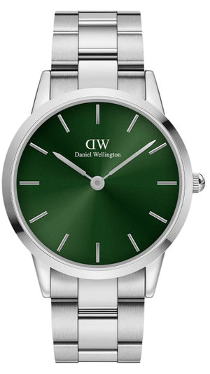 Daniel Wellington Iconic Link Emerald Green Dial Stainless Steel 40mm Watch For Men - DW00100427