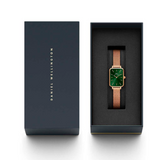 Daniel Wellington Pressed Melrose Emerald Green Rectangle Stainless Steel Watch For Women - DW00100445