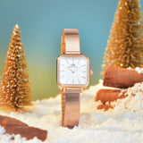 Daniel Wellington DW00100517-1 rose gold watch with Christmas trees