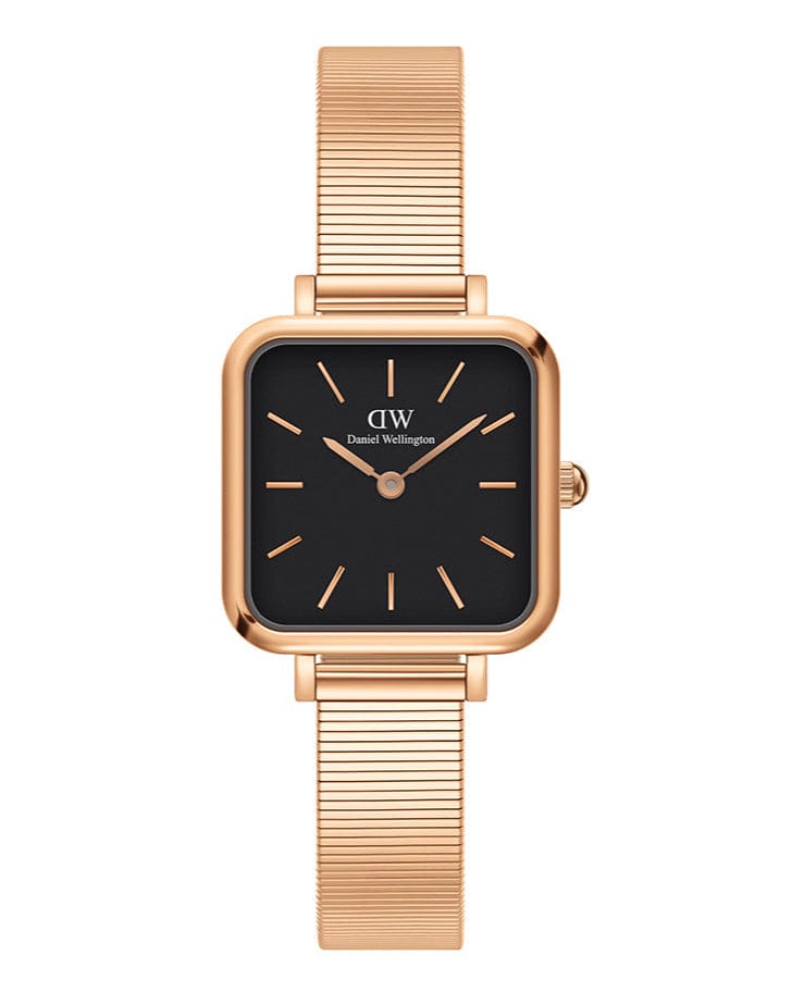 Daniel Wellington Quadro Studio Black Dial Gold Stainless Steel Watch For Women - DW00100518