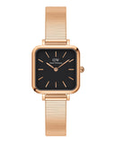Daniel Wellington Quadro Studio Black Dial Gold Stainless Steel Watch For Women - DW00100518
