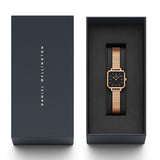 Daniel Wellington Quadro Studio Black Dial Gold Stainless Steel Watch For Women - DW00100518