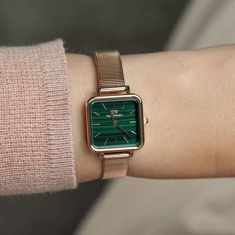 DW001005205 Daniel Wellington watch with green face and rose gold band