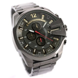 Diesel  Mega Chief Chronograph Grey Dial Grey Steel Strap Watch For Men - DZ4421