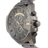 Diesel Mega Chief Chronograph Grey Dial Grey Steel Strap Watch For Men - DZ4466