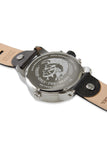 Diesel Little Daddy Black Dial Black Leather Strap Watch For Men - DZ7256