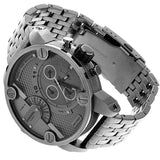 Diesel Little Daddy Dual Time Chronograph Grey Dial Stainless Steel Strap Watch For Men - DZ7263