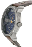 Diesel Mini Daddy Analog Blue Dial Brown Leather Strap Watch For Men - DZ7339