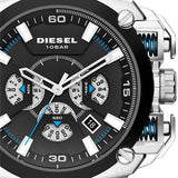 Diesel BAMF Chronograph Black Dial Black Leather Strap Watch For Men - DZ7345