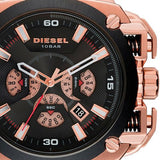 Diesel BAMF Chronograph Black Dial Black Leather Strap Watch For Men - DZ7346