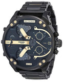 Diesel Big Daddy Black Dial Black Steel Strap Watch For Men - DZ7312