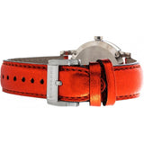 Burberry The City Silver Dial Orange Leather Strap Watch for Women - BU9121