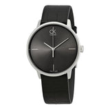 Calvin Klein Accent Black Dial Black Leather Strap Watch for Men - K2Y2X1CU