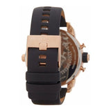 Diesel Little Daddy Black & Gold Dial Black Leather StrapWatch For Men - DZ7282