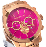 Michael Kors Runway Pink Dial Rose Gold Steel Strap Watch for Women - MK5931