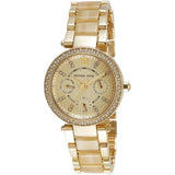 Michael Kors Parker Gold DIal Gold Steel Strap Watch for Women - MK5842