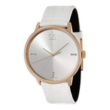 Calvin Klein Accent White Dial White Leather Strap Watch for Women - K2Y2Y6KW