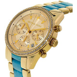 Michael Kors Ritz Gold Dial Two Tone Steel Strap Watch for Women - MK6328