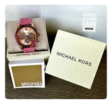 Michael Kors Berkley Quartz Rose Gold Dial Pink Rubber Strap Watch for Women - MKO1039