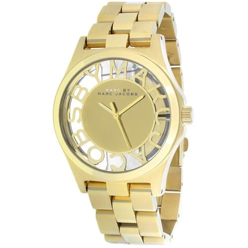 Marc Jacobs Henry Gold Dial Gold Steel Strap Watch for Women - MBM3292