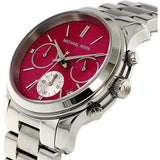 Michael Kors Runway Chronograph Pink Dial Silver Steel Strap Watch for Women - MK6160