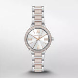 Michael Kors Taryn Quartz White Dial Two Tone Steel Strap Watch For Women - MK4461