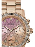 Guess Confetti Pink Dial Rose Gold Steel Strap Watch For Women - W0774L3