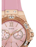 Guess Rose Gold Dial with Diamonds Pink Rubber Strap Watch For Women - W1053L3