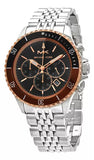 Michael Kors Bayville Chronograph Black Dial Silver Steel Strap Watch For Men - MK8725