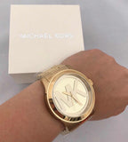 Michael Kors Runway Gold Dial Gold Steel Strap Watch for Women - MK5473