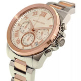 Michael Kors Brecken Chronograph White Dial Two Tone Steel Strap Watch For Women - MK6368