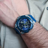 Guess Genesis Multi Function Analog Blue Dial Blue Rubber Strap Watch For Men - W1254G1