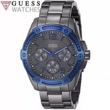 Guess Flagship Multifunction Chronograph Grey Dial Grey Steel Strap Watch for Men - W0601G1