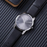 Calvin Klein City Grey Dial Black Leather Strap Watch For Men - K2G21107