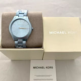 Michael Kors Slim Runway Blue Dial Blue Steel Strap Watch For Women - MK4548