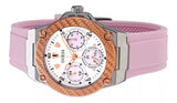 Guess Zena Quartz White Dial Pink Rubber Strap Watch For Women - W1094L4