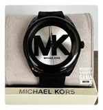 Michael Kors Janelle Quartz Silver Dial Black Rubber Strap Watch For Women - MK7138