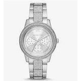 Michael Kors Tibby Chronograph Silver Dial Silver Steel Strap Watch For Women - MK7294