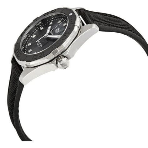 Tag Heuer Aquaracer Quartz Mother of Pearl Black Dial Black NATO Strap Watch for Women - WAY131M.FT6092