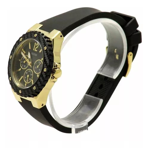 Guess Overdrive Black Dial Black Rubber Strap Watch for Women - W0149L4