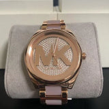 Michael Kors Janelle Three Hand Rose Gold Dial Two Tone Steel Strap Watch For Women - MK7089