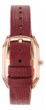 Emporio Armani Gianni T Bar Two-Hand Mother of Pearl Dial Red Leather Strap Watch For Women - AR11467