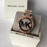 Michael Kors Janelle Three Hand Rose Gold Dial Two Tone Steel Strap Watch For Women - MK7089