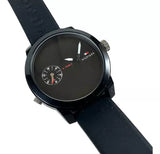 Tommy Hilfiger Denim Black Dial Black Rubber Strap Watch for Men - 1791326