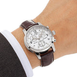 Tissot T Race PRC 200 Chronograph White Dial Brown Leather Strap Watch for Men -  T17.1.516.32